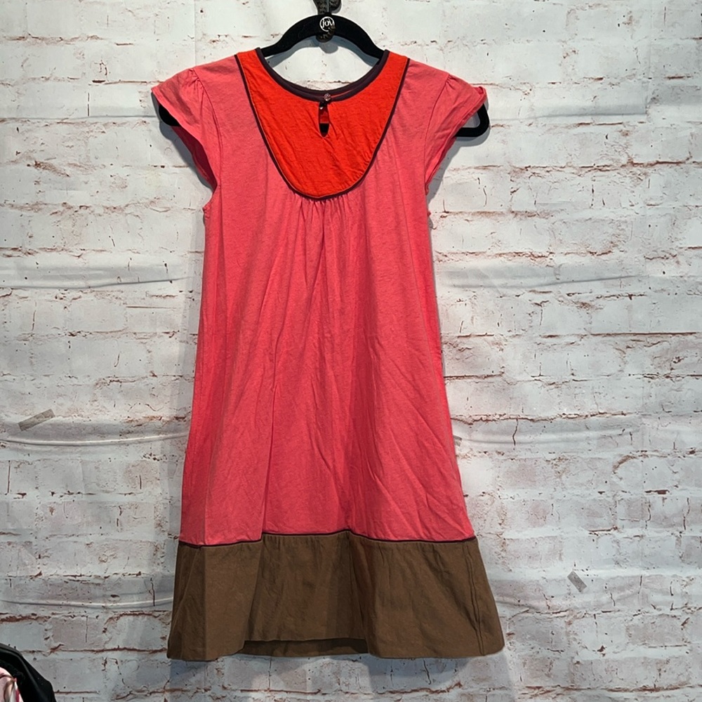 Little Marc Jacobs Dress Youth Girls 12 Pink Brown Dipped TShirt Swing Casual